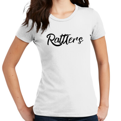 Ladies White T-shirt  Rattlers script Thumbnail