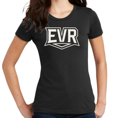Ladies Black T-shirt  EVR logo Thumbnail
