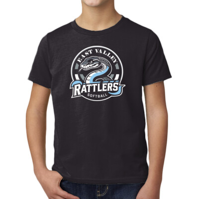 Youth Next Level T-shirt Rattlers circle logo-black shirt Thumbnail