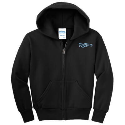 Youth Zip Up Hoodie - script logo blue Thumbnail