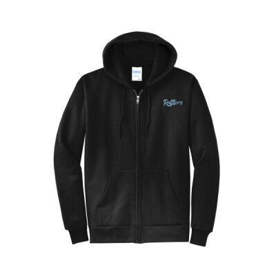 Adult Zip Up Hoodie - script logo blue Thumbnail